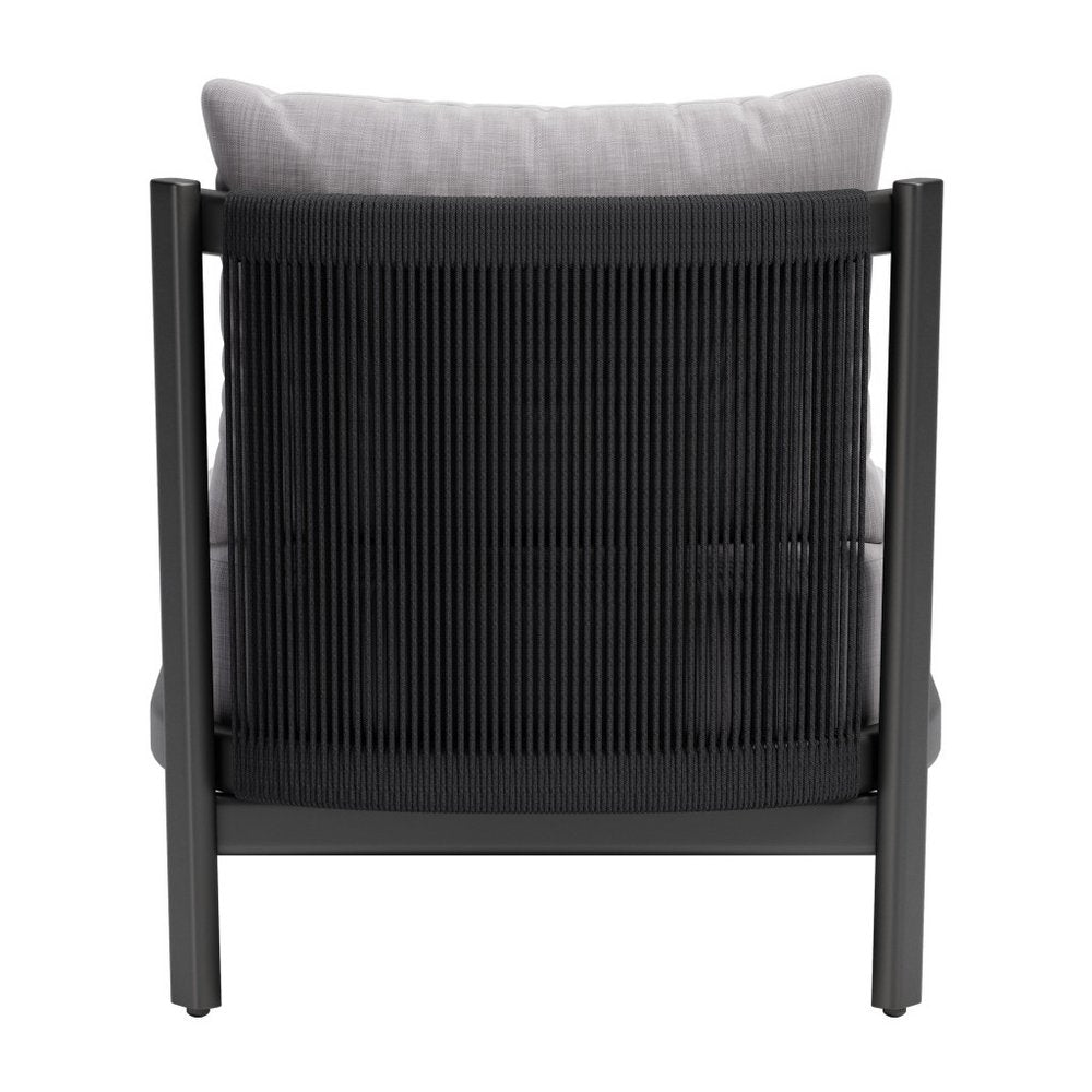 28" Gray And Black Fabric Side Chair