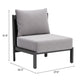 28" Gray And Black Fabric Side Chair