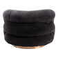 37" Black And Gold Faux Shearling And Upholstered Arm Chair