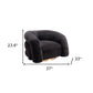 37" Black And Gold Faux Shearling And Upholstered Arm Chair