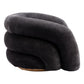37" Black And Gold Faux Shearling And Upholstered Arm Chair
