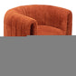 37" Burnt Orange Sherpa And Upholstered Tufted Arm Chair