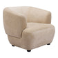 39" Beige And Black Faux Shearling And Upholstered Arm Chair