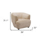 39" Beige And Black Faux Shearling And Upholstered Arm Chair