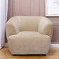 39" Beige And Black Faux Shearling And Upholstered Arm Chair