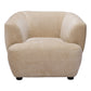 39" Beige And Black Faux Shearling And Upholstered Arm Chair