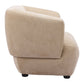 39" Beige And Black Faux Shearling And Upholstered Arm Chair