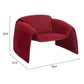 40" Red Velvet Contemporary Arm Chair