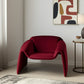 40" Red Velvet Contemporary Arm Chair