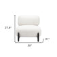 30" White And Black Sherpa And Upholstered Side Chair