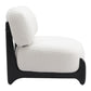30" White And Black Sherpa And Upholstered Side Chair