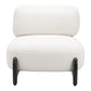 30" White And Black Sherpa And Upholstered Side Chair