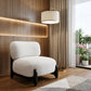 30" White And Black Sherpa And Upholstered Side Chair