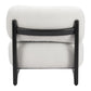30" White And Black Sherpa And Upholstered Side Chair