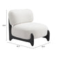 30" White And Black Sherpa And Upholstered Side Chair