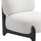 30" White And Black Sherpa And Upholstered Side Chair