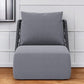 33" Gray Outdoor Accent Chair with Gray Cushions