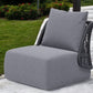 33" Gray Outdoor Accent Chair with Gray Cushions