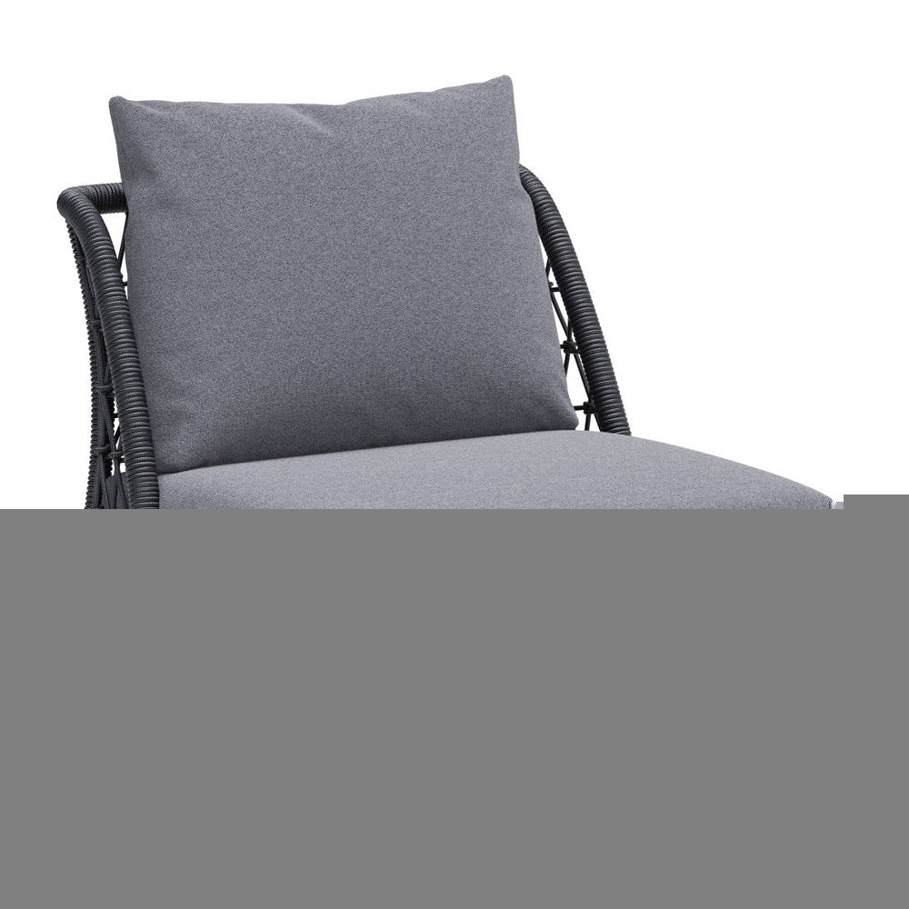 33" Gray Outdoor Accent Chair with Gray Cushions