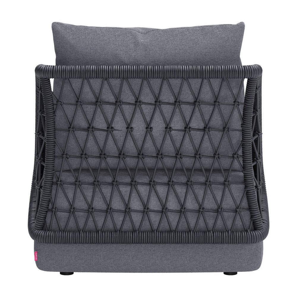 33" Gray Outdoor Accent Chair with Gray Cushions