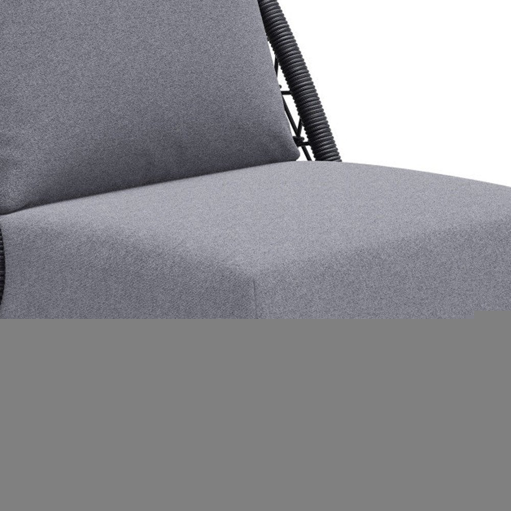 33" Gray Outdoor Accent Chair with Gray Cushions