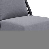 33" Gray Outdoor Accent Chair with Gray Cushions