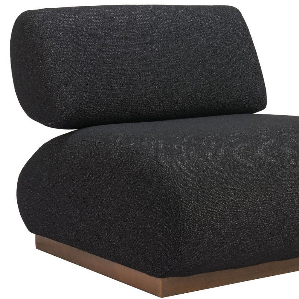 34" Black And Bronze Fabric And Upholstered Side Chair