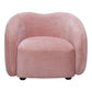 36" Pink And Black Faux Shearling And Upholstered Arm Chair