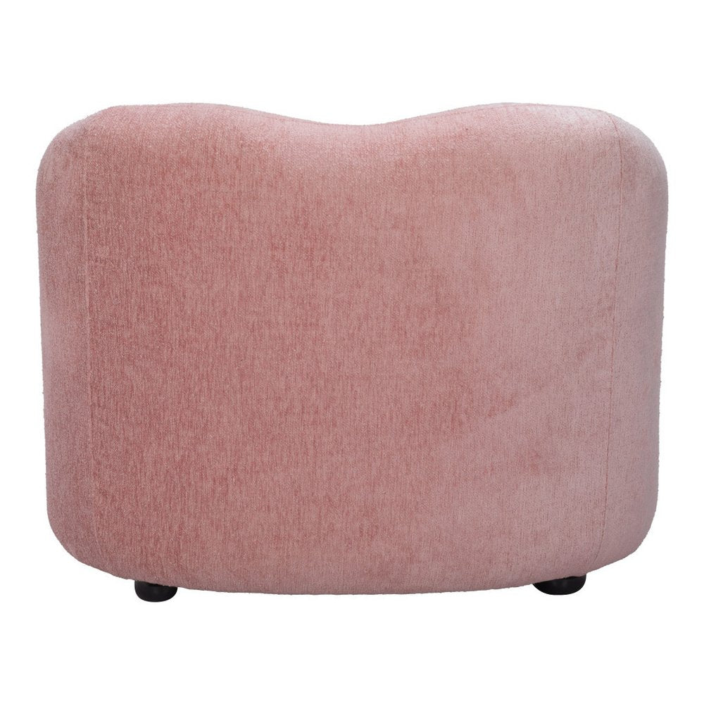 36" Pink And Black Faux Shearling And Upholstered Arm Chair
