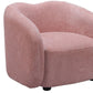 36" Pink And Black Faux Shearling And Upholstered Arm Chair