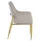 Set of Two Gray and Gold Velvet And Wood and Metal Dining Side Chairs