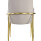 Set of Two Gray and Gold Velvet And Wood and Metal Dining Side Chairs