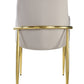 Set of Two Gray and Gold Velvet And Wood and Metal Dining Side Chairs