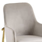 Set of Two Gray and Gold Velvet And Wood and Metal Dining Side Chairs