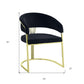 Black and Gold Upholstered Velvet Partially Open Back Dining Side Chair