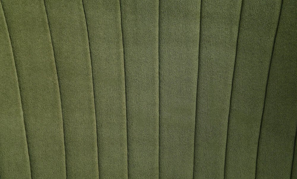 Set of Two Green and Gold Upholstered Velvet And Steel Wing Back Dining Side Chairs