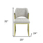 Beige and Gold Upholstered Boucle Wing Back Dining Side Chair