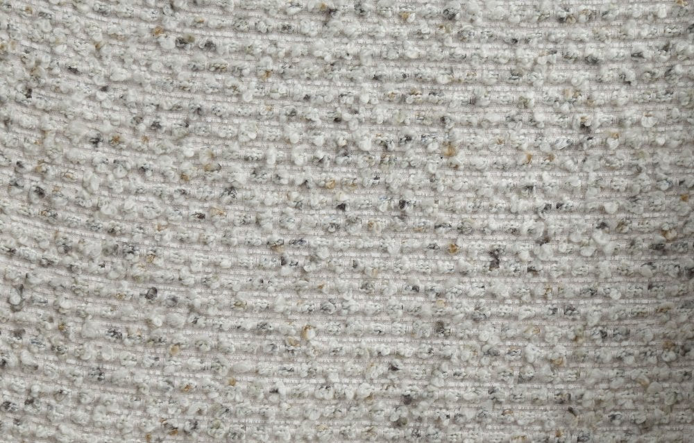 Beige and Gold Upholstered Boucle Wing Back Dining Side Chair