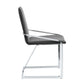 Set of Two Gray and Silver Upholstered Velvet And Metal Dining Side Chairs