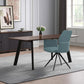 Light Blue and Black Upholstered Leather Dining Side Chair