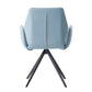 Light Blue and Black Upholstered Leather Dining Side Chair