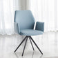 Light Blue and Black Upholstered Leather Dining Side Chair