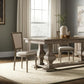 Set of Two Gray Upholstered Fabric And Solid Wood Dining Side Chairs