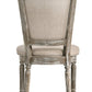 Set of Two Gray Upholstered Fabric And Solid Wood Dining Side Chairs