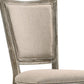 Set of Two Gray Upholstered Fabric And Solid Wood Dining Side Chairs