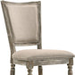 Set of Two Gray Upholstered Fabric And Solid Wood Dining Side Chairs