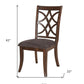 Set of Two Brown and Dark Brown Upholstered Microfiber Dining Side Chairs