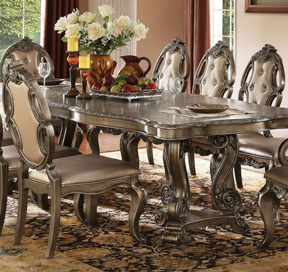 Set of Two Tufted Oak Upholstered Faux Leather And Solid Wood Dining Side Chairs