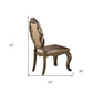 Set of Two Tufted Oak Upholstered Faux Leather And Solid Wood Dining Side Chairs
