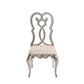 Set of Two Ivory and Champagne Upholstered Velvet And Solid Wood Dining Side Chairs